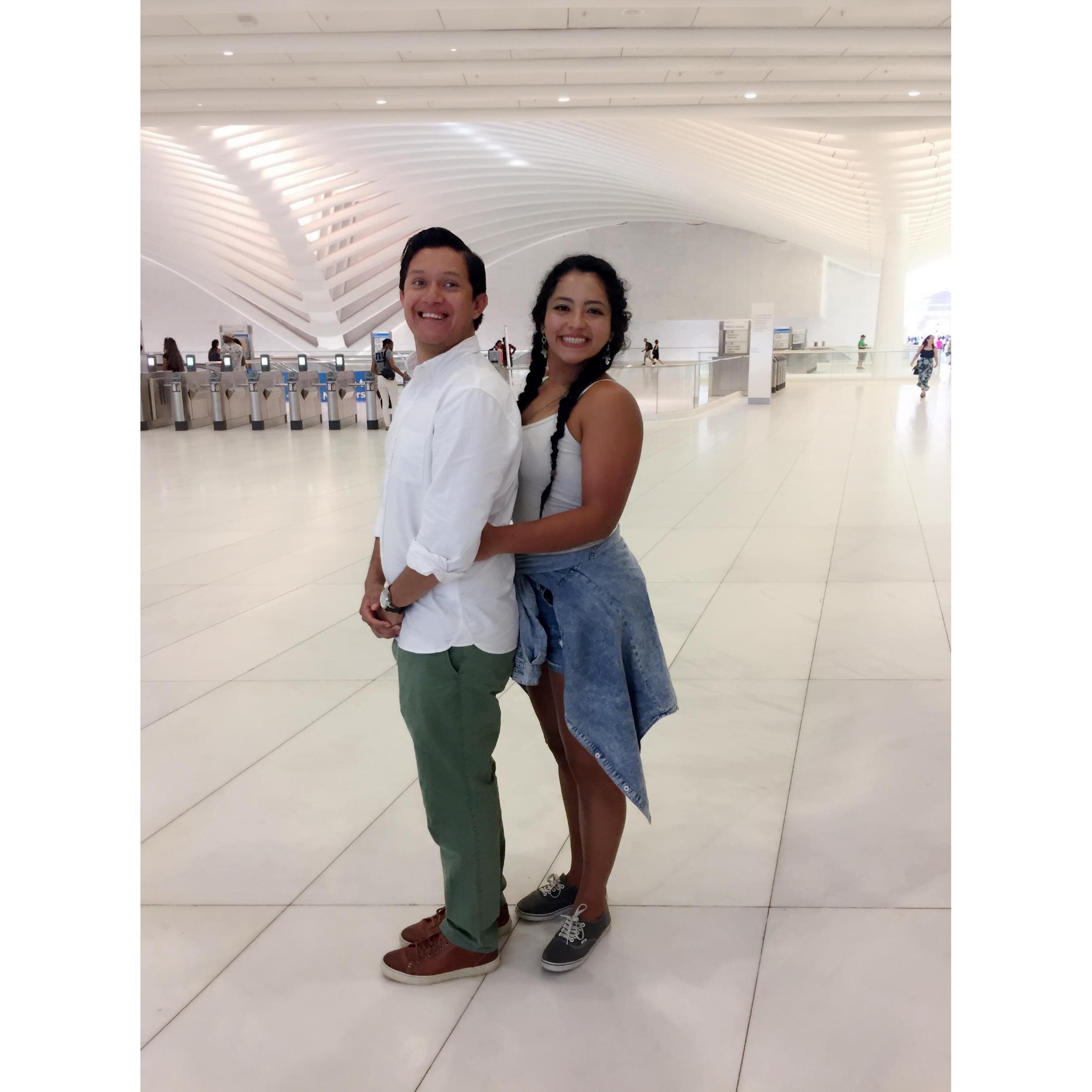 prom picture at the Oculus while in the city