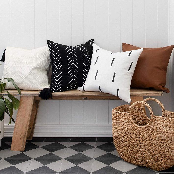 Throw Pillow Covers and Cases, Set of 4, 18” x 18” - Modern, Boho, Decorative Cover Sets for Pillows - Couch, Bed, Home Decor - Variety Case Collection of Unique Bedding and Accessories