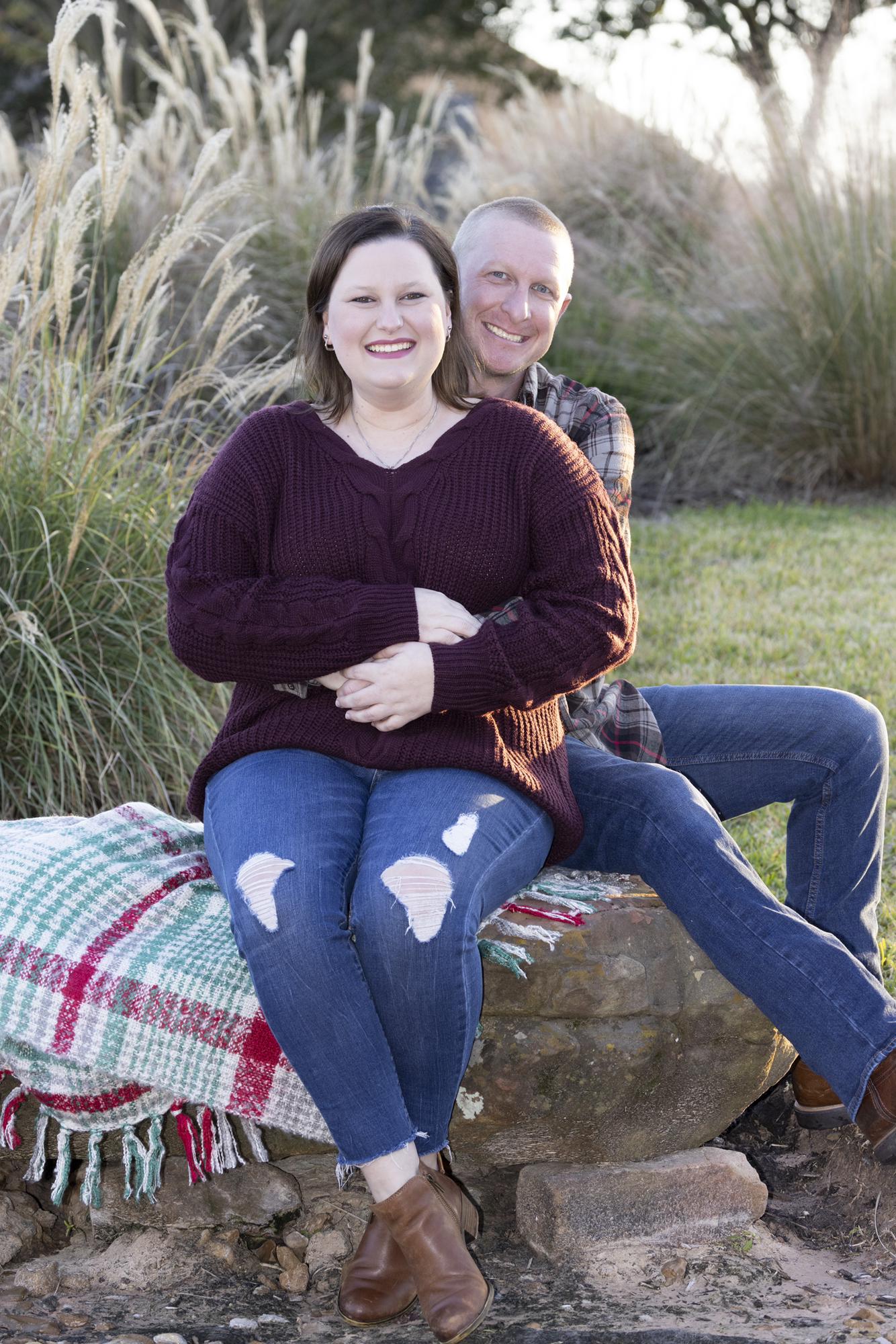 Taking Christmas Card Pictures while visiting Christopher's parents in Tomball, TX for Thanksgiving.