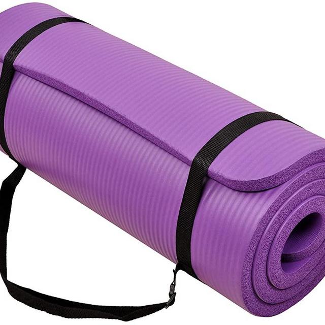 BalanceFrom GoCloud All-Purpose 1-Inch Extra Thick High Density Anti-Tear Exercise Yoga Mat with Carrying Strap