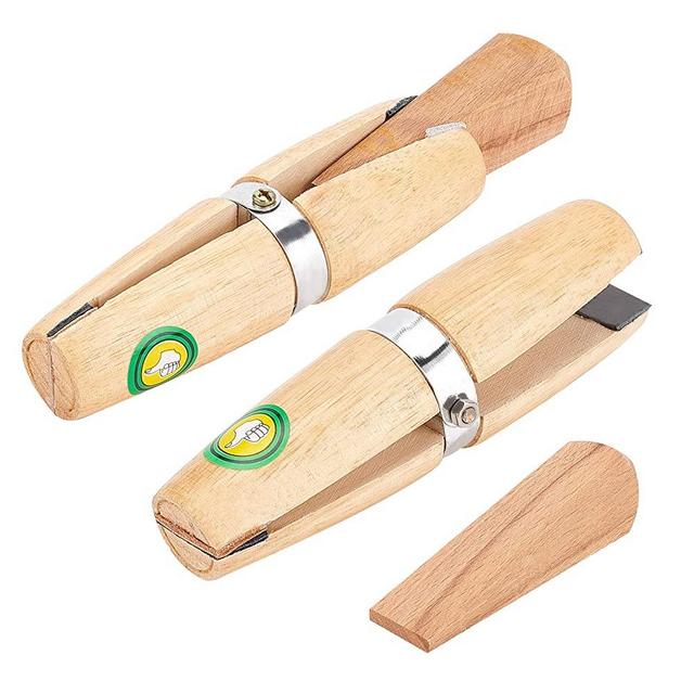 PH PandaHall 2 Pack Wooden Ring Clamp, Jewelers Holder Benchwork Hand Tool for Polishing Repairing Rings Vice With Wedge Lock Wedge Leather Jaws Hand Tool Stone Setting Engraving Jewelry Making Tool