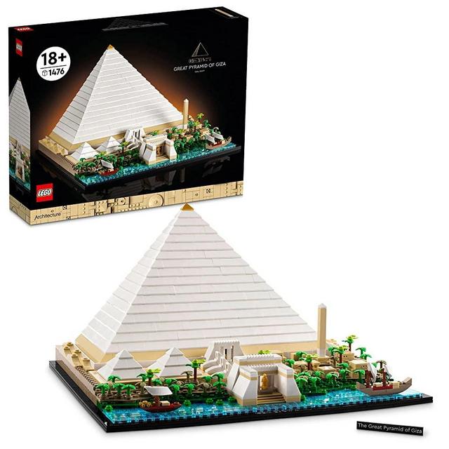 LEGO Architecture Landmark Collection Great Pyramid of Giza 21058 Building Set; Collectible Model for Adults (1,476 Pieces)