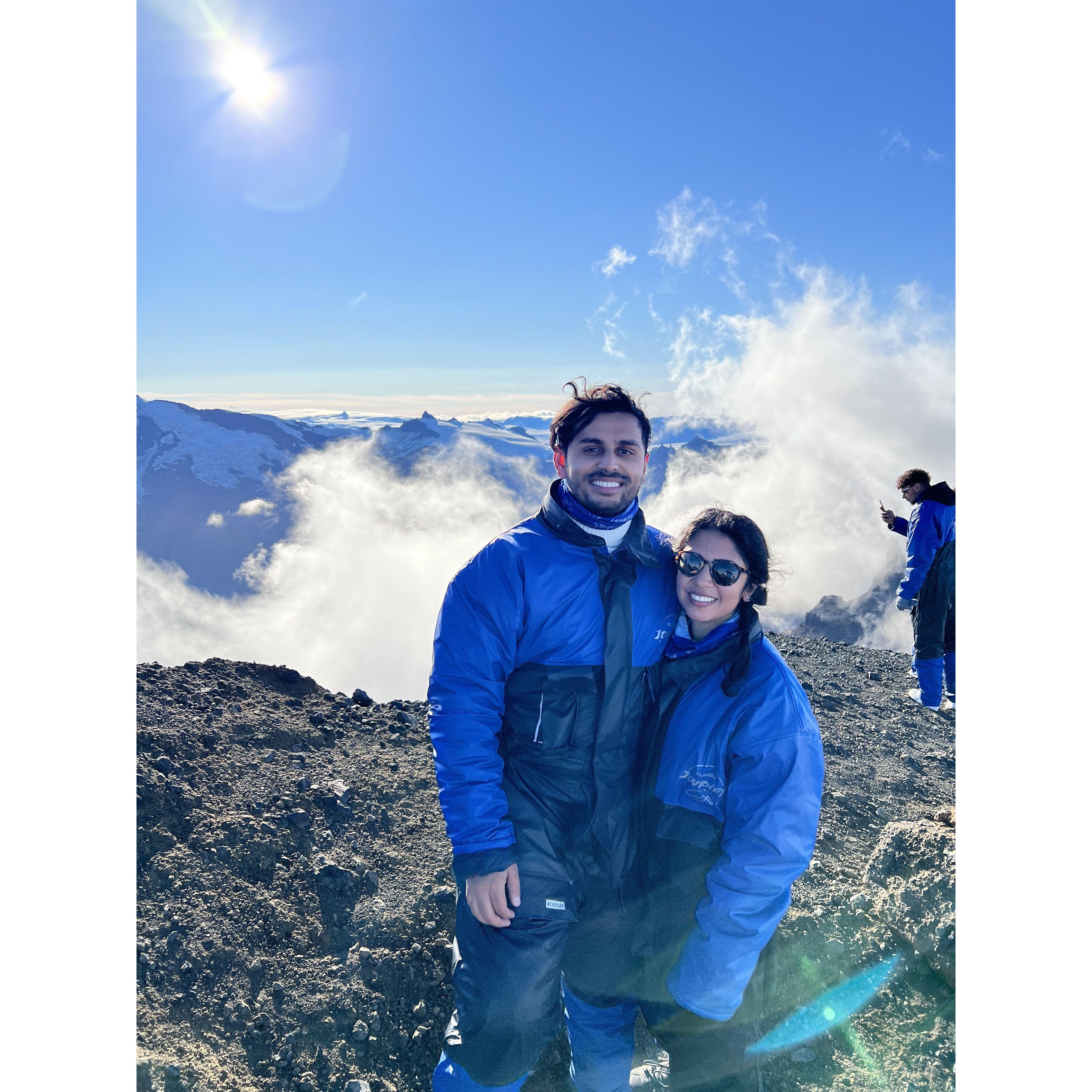 Soon after this picture was taken, Priya somehow managed to lose Aman's phone on top of Europe's largest glacier. Thankfully, our tour guide found it gleaming in the snow! (she definitely hated us)