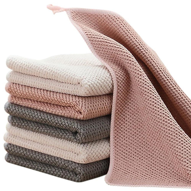 K&janet6am Dish Cloths for Washing Dishes, 6 Pack Kitchen Dish Cloths, Super Absorbent Microfiber Cleaning Cloth, Premium Waffle Dish Towels for Kitchen, 12x12 Inches 