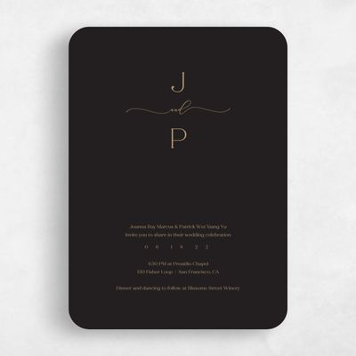 Brown Rounded Wedding Invitation - Colbie Classic