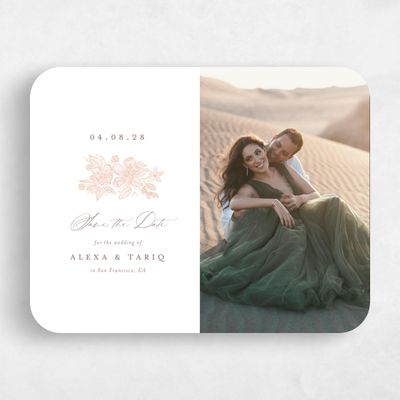 Beige Rounded Wedding Save the Date - Siena Classic