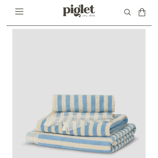 Coastal Blue Pembroke Stripe Cotton Towels