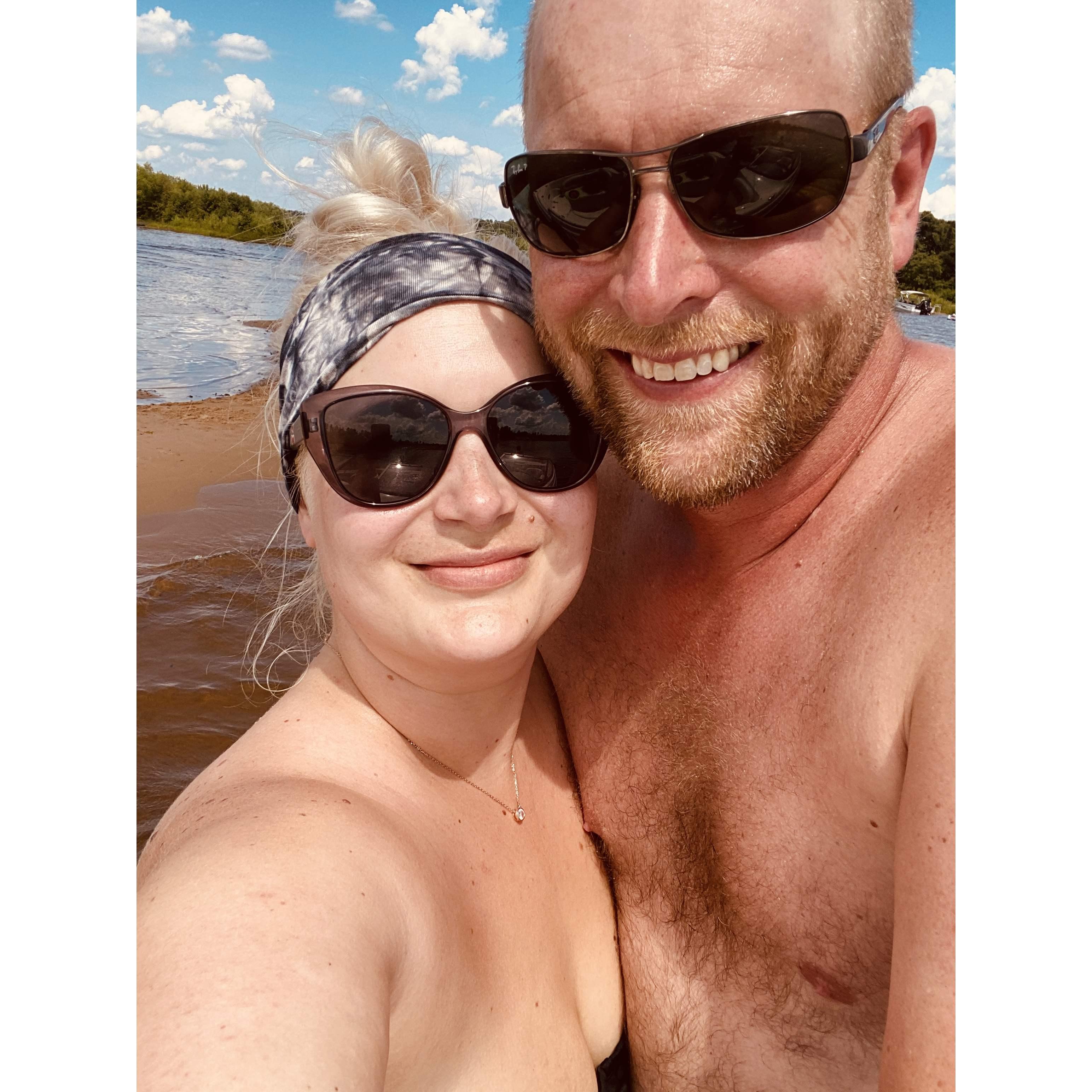 Doing what we love best. Boating on Castle Rock. 