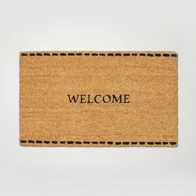 Stitch Border 'Welcome' Coir Doormat - Hearth & Hand™ with Magnolia