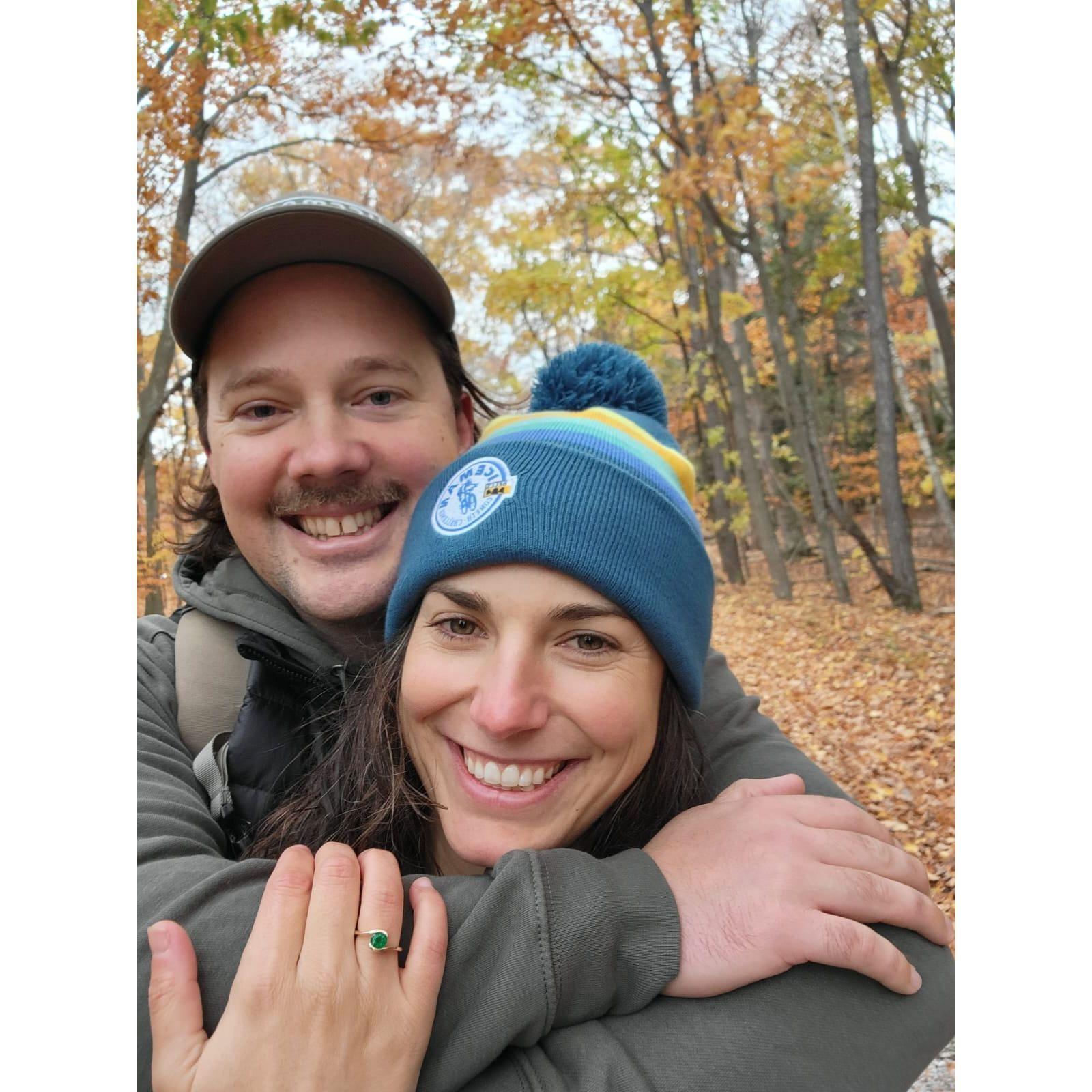 We got engaged on Miriam's Birthday at North Bar Lake!!