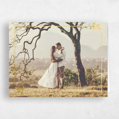 Rich Taupe, Brown Wedding Thank You - Dakota Photo Foil