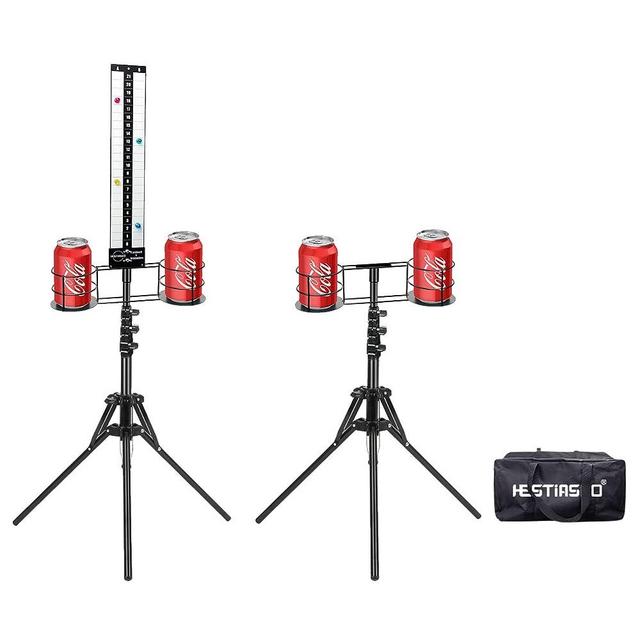 Hestiasko Cornhole Scoreboard 2 Sets, Metal Magnetic Cornhole Score Keeper with Drink Holder, Easy to Assemble, Cornhole Accessories with Storage Bag, Perfect Accessory for Outdoor and Patio Games