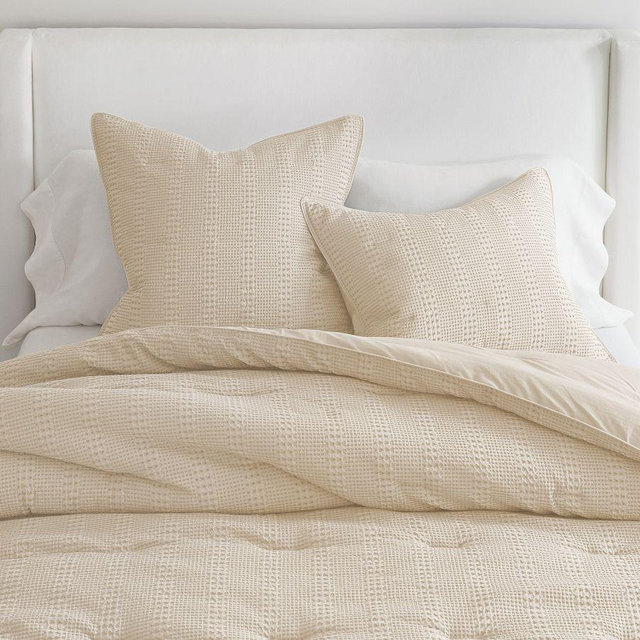 Honeycomb Cotton Comforter, Oatmeal, Full/Queen