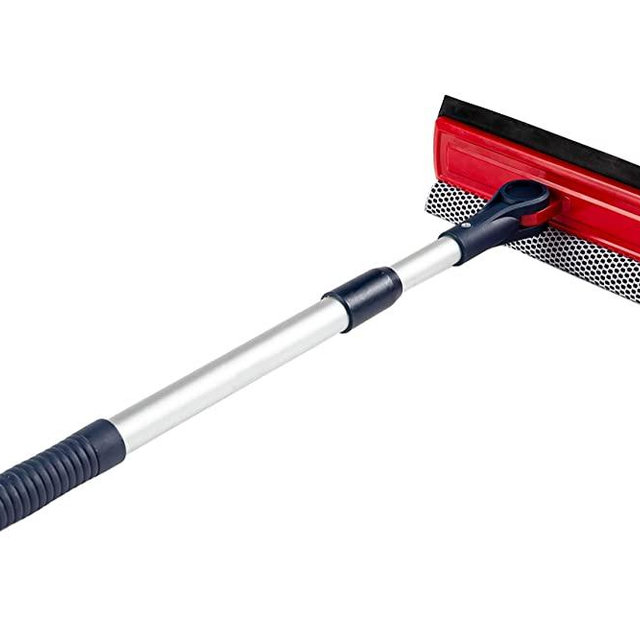 DSV Standard Professional Window Squeegee | 2-in-1 Window Cleaner Sponge and Soft Rubber Strip With Telescopic Extension Pole 70cm & 30” | Adjustable To Clean From Multiple Angles