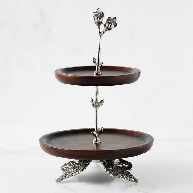Autumn Vine Wood Tiered Stand