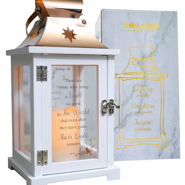 Memorial Lantern -Thoughtful Bereavement Gifts - Sympathy Gifts for Loss of Loved One, Memorial Gifts, Remembrance Gifts for Loss of Mother Father Funeral Gifts There're Some Who Bring a Light