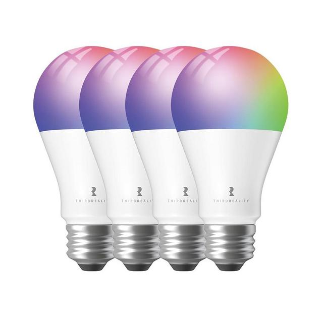 THIRDREALITY Zigbee Smart Color Bulb ZL1 4 Pack, Compatible with Home Assistant, SmartThings, Aeotec, Homey, Hubitat or Echo Devices with Built-in Hub, A19 -RGB Bulb, 2700K-6500K Tunable, 800 Lumens