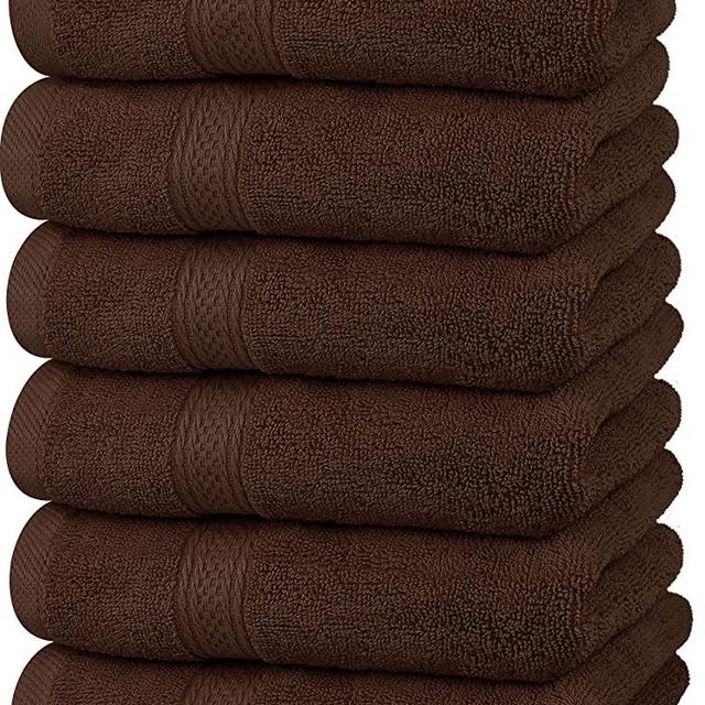 Utopia Towels Premium Brown Hand Towels - 100% Combed Ring Spun Cotton, Ultra Soft and Highly Absorbent, 600 GSM Exrta Large Hand Towels 16 x 28 inches, Hotel & Spa Quality Hand Towels (6-Pack)
