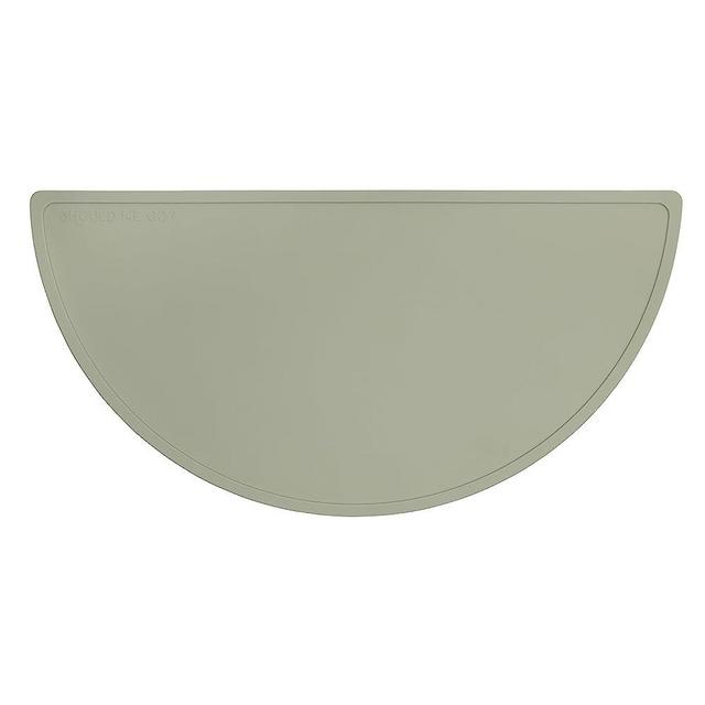 Silicone Pet Food Mat: Waterproof, Non-Slip, Raised Edges to Prevent Spills, Easy-to-Clean Flexible Tray for Dog Feeding and Water Bowls. Large, Cute, Modern Design. (Large, Sage Green)