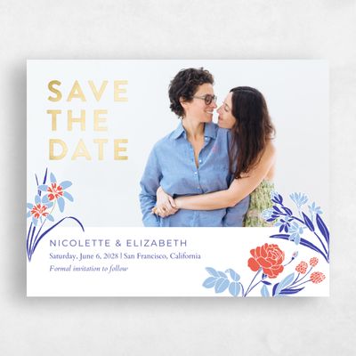 Red Wedding Save the Date - Starflower Landscape