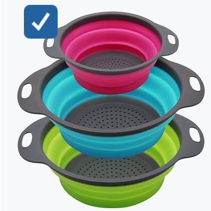 3 piece collapsible colander set