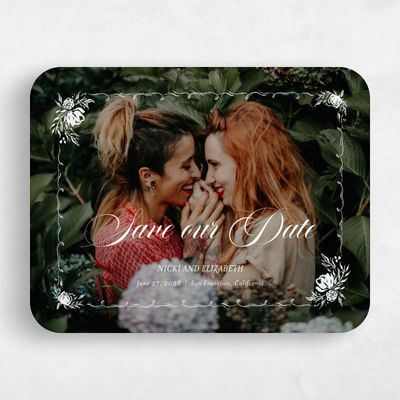 White Rounded Wedding Save the Date - Pontus Photo