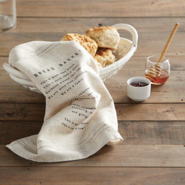 Gatherings Collection Ceramic Bread Basket With Towel