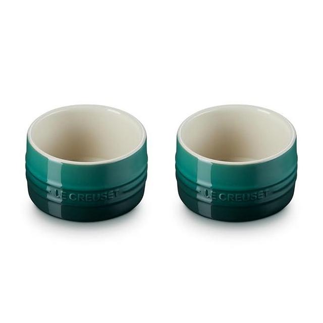 Le Creuset Stoneware Round Ramekin Straight Wall Set of 2, 6.75oz. Each, Artichaut