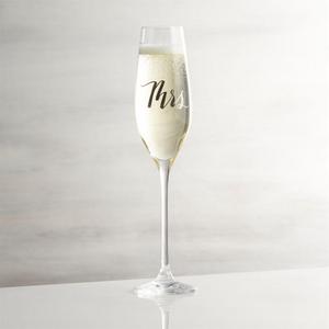 Mr. and Mrs. Champagne Flutes - Mrs.