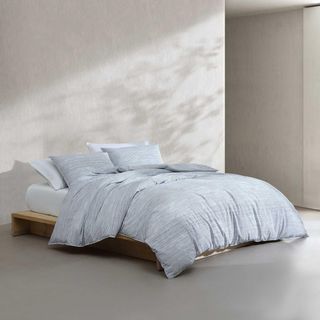 Wavy Stripe Cotton Percale 3-Piece Comforter Set