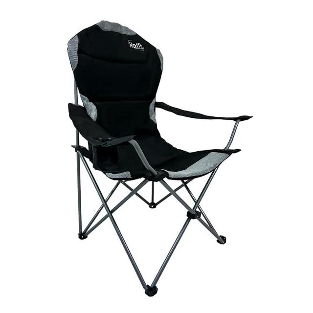 ROFFT Big boy Camping Folding Chair Heavy Duty Support 250 LBS Collapsible, arm Rests Lawn Chair high Ground with Cup Holder and Cushioned high Back Portable Outdoor Events Beach Sports