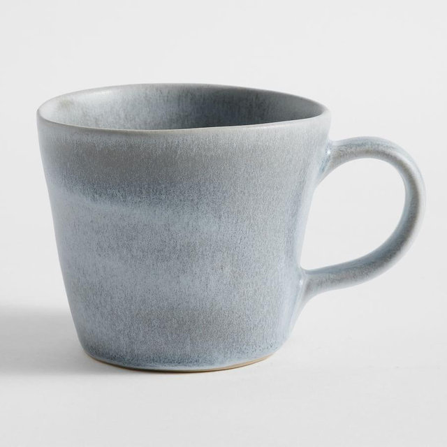 Larkin Reactive Glaze Stoneware Mugs, Set of 4 - Chambray Blue