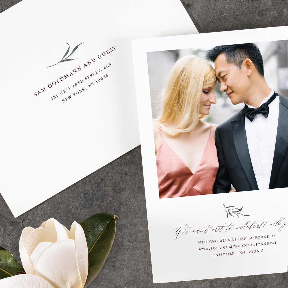 Holliston Portrait | White | Zola Wedding Invitations