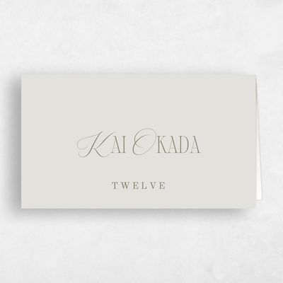 Khaki Green Wedding Place Card - Summit