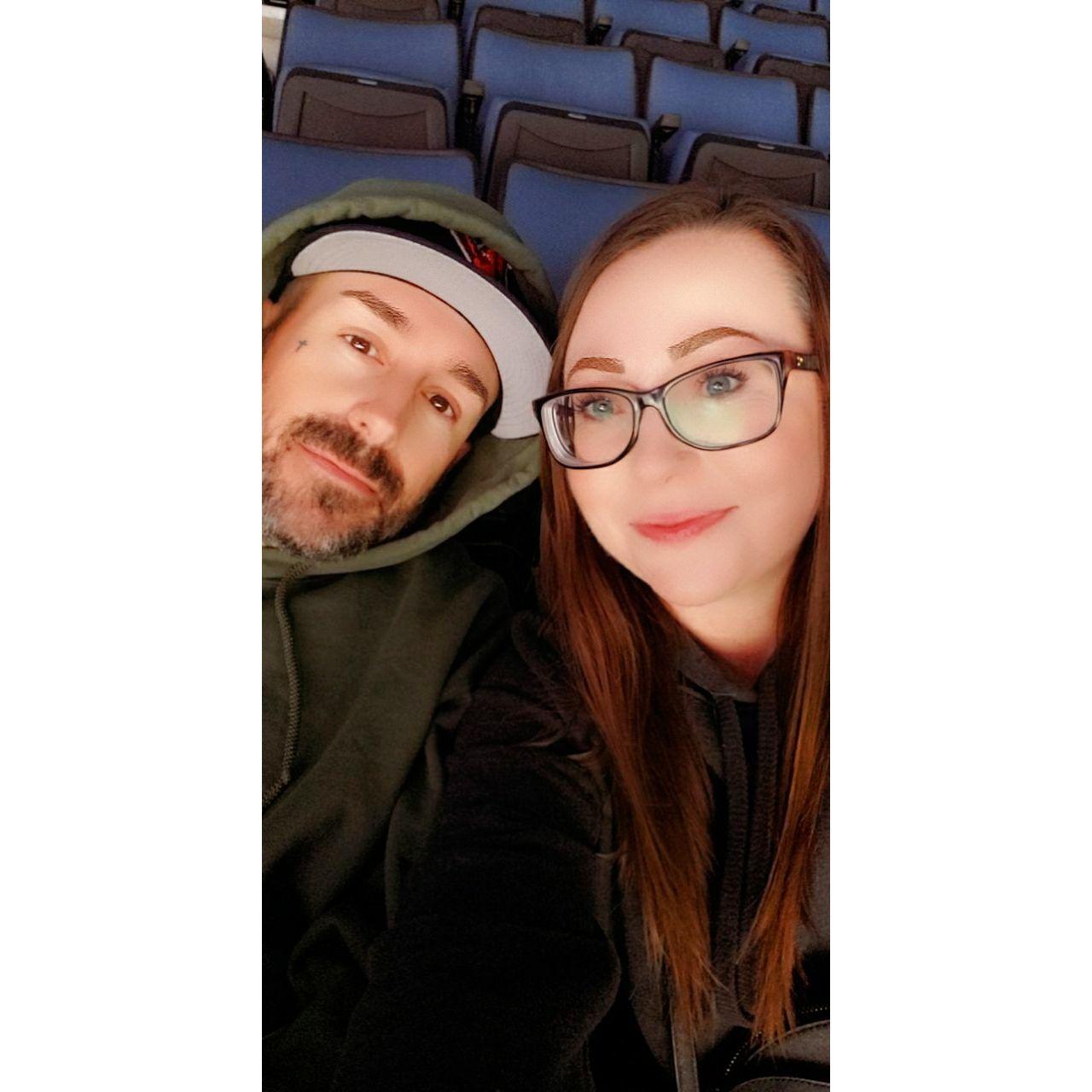 Our first hockey game together.