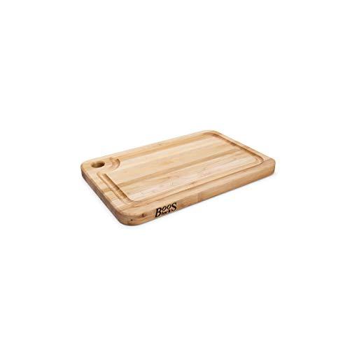 John Boos Block MPL1812125-FH-GRV Prestige Maple Wood Edge Grain Reversible Cutting Board with Juice Groove, 18 Inches x 12 Inches x 1.25 Inches