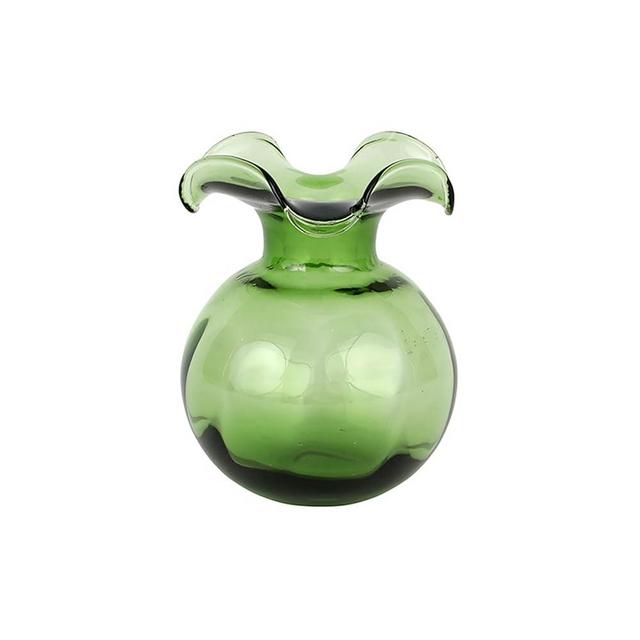 Vietri Hibiscus Collection Italian Mouthblown Glass Vases (Bud, Dark Green)