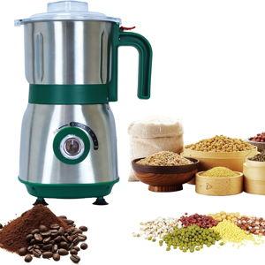 Electric Spice and Nut Grinders - 3 Stainless Steel Blades, 1 Filter, 1 Brush - 500W Grinder for Kitchen, Dry Use (Green)