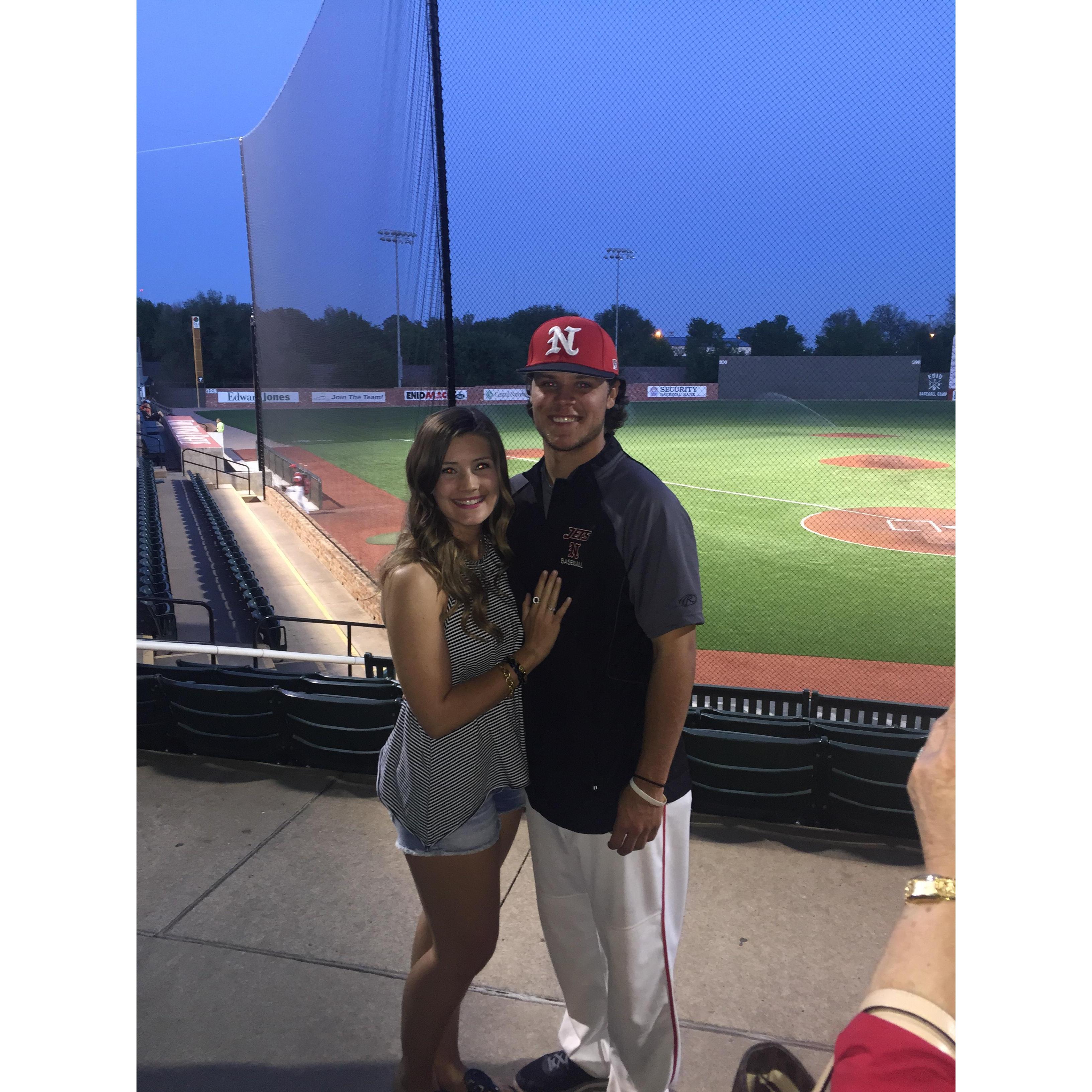 One of Cole's college baseball games