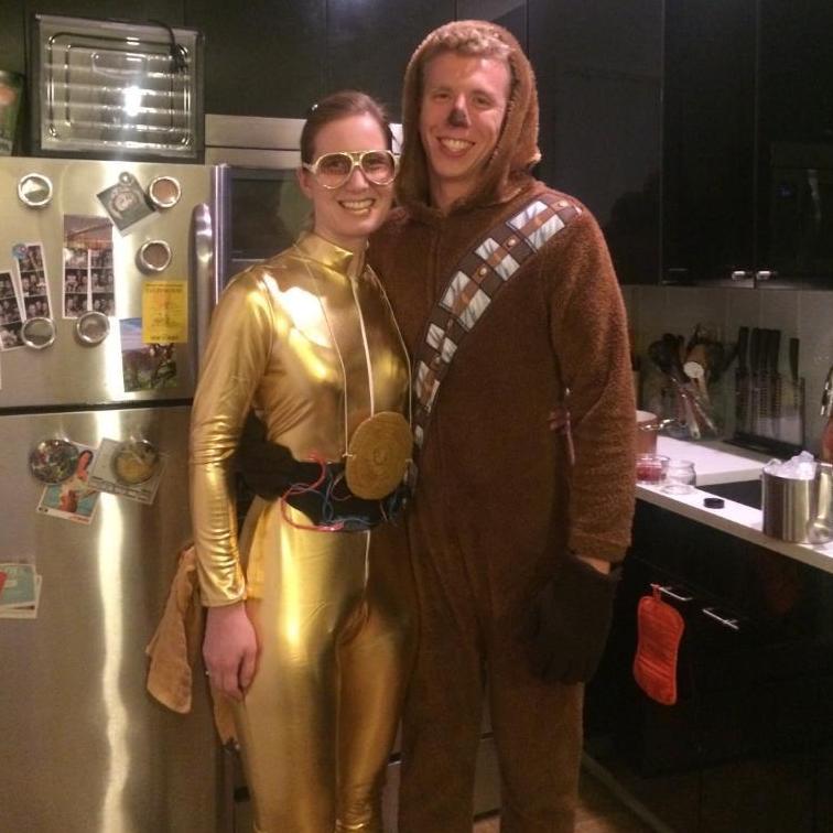 Halloween 2016. C-3PO and Chewbacca (Not pictured: Princess Leia, Han Solo, Yoda and R2-D2).
