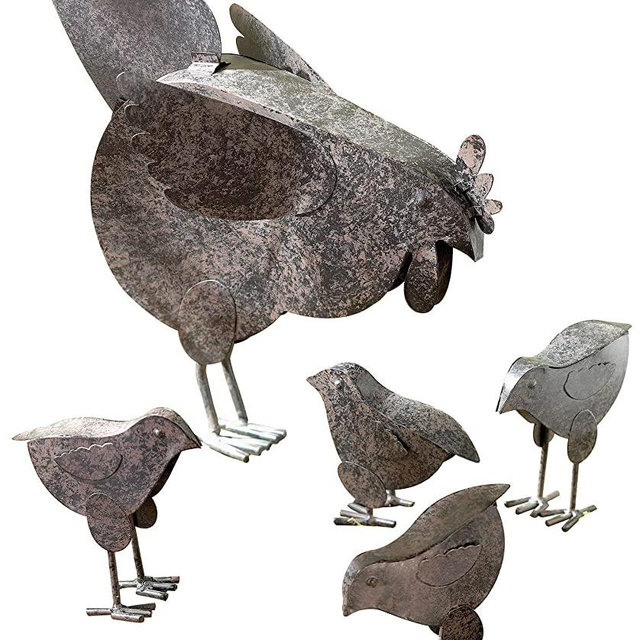 VERDUGO GIFT 31170 Mother Hen & Chicks Country Garden Sculpture Set