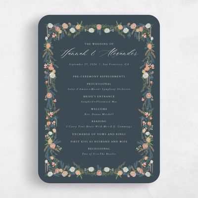Blue Rounded Wedding Program - Dinan