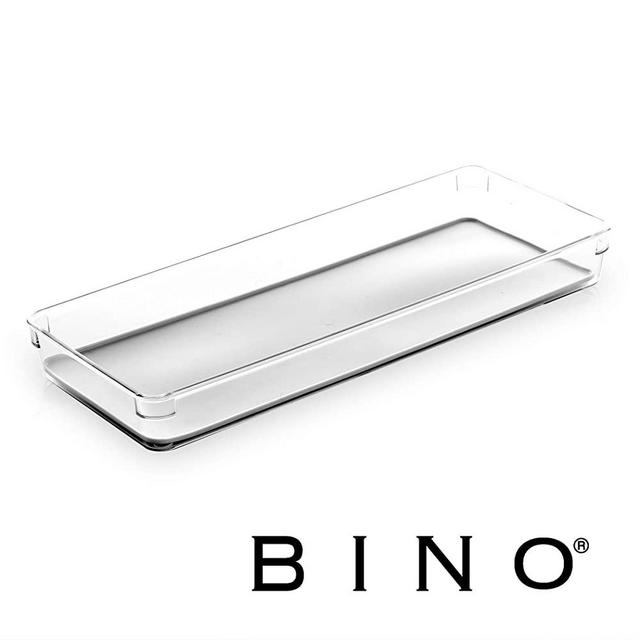 BINO Utensil Tray Storage Bin | Non-Slip Lining and Rubber Feet, Light Grey