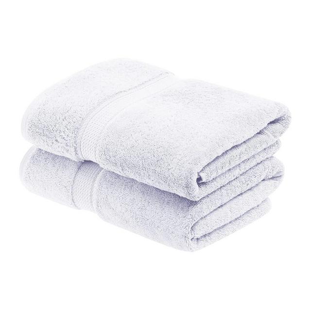 BLUENILEMILLS Buckingham Egyptian Cotton Solid 2-Piece Towel Set, Bath Towels, White
