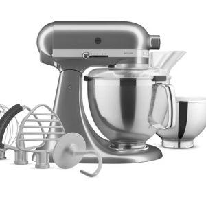 Artisan® Series 5 Quart Tilt-Head Stand Mixer with Premium Accessory Pack - Medallion Silver | KitchenAid US