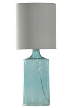 Aqua Seeded Glass Table Lamp