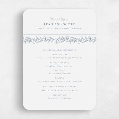 Blue Rounded Wedding Program - Artura
