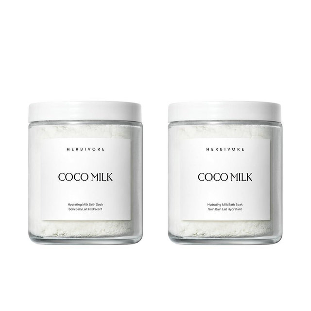 HERBIVORE Coconut Milk Bath Soak | Deeply Hydrating + Skin Softening, Soothing Light Coconut Scent, Vegan, Plant-Based