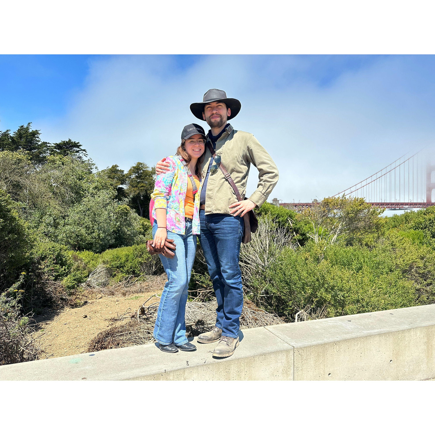 Visiting the Golden Gate Bridge in California together with family!