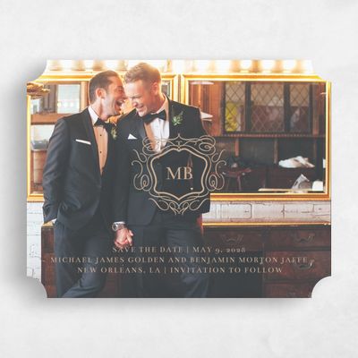 Brown Ticket Wedding Save the Date - Griffin Portrait
